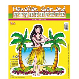 Hawaii Girlande Hula Tänzerin Partygirlande 3 m