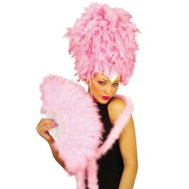 Burlesque Feder Handfächer Samba Windfächer pink