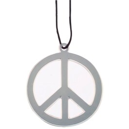 Hippie Medaillon Plastik Peacezeichen Woodstock