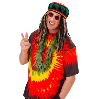 Deko Hanf Kette Hippie Kost&uuml;m Rasta Reggae