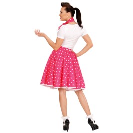 50er Jahre Damenrock pink Tellerrock und Halstuch