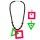 Neon Halskette und Ohrringe 80er Jahre Schmuck Set