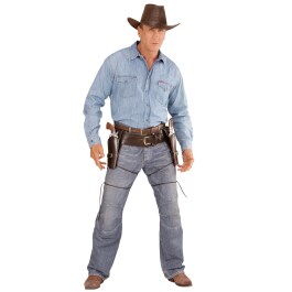 Brauner Western Cowboygürtel mit doppeltem...