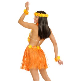 Hawaii Set orange Damen Aloha Kostüm