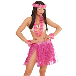 Hawaii Set rosa Hula Damen Kostüm