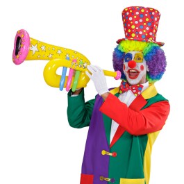 Aufblasbare Tuba Trompete Clown gelb