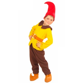 Zwerg Kostüm Wichtel Kinderkostüm 110 cm gelb-braun