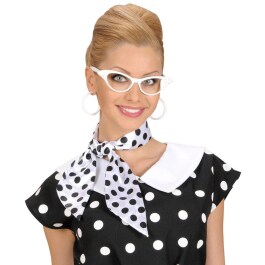 Rockabilly Brille 50er Jahre Gläser weiß