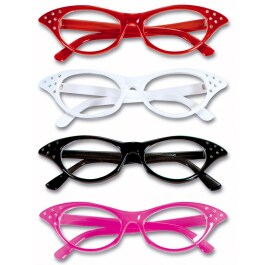 Rockabilly Brille 50er Jahre Gläser pink