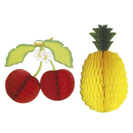 Waben Deko Frucht Wabenball Partydeko Kirsche-Ananas