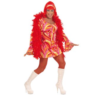 Travestie Kost&uuml;m XL 54-56  orange Drag Queen 70er Kleid