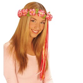 Blumen Haarband Hippie Kopfschmuck rot