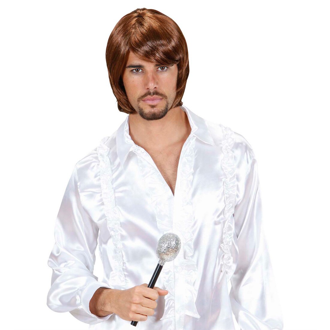 WIDMANN 70er Jahre Perücke Mit Bart | Disco & Faschingskostüm Braun