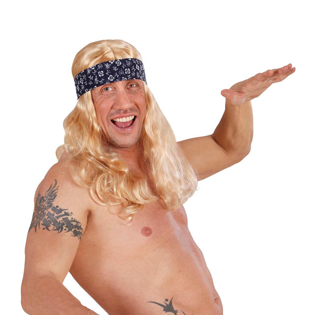 NET TOYS Beachboy Hippie Perücke – Blonde Langhaarperücke Mit Stirnband Für Fasching, Karneval & Parties