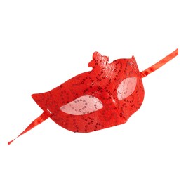 Rote Pailletten Maske Venezianische Augenmaske