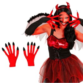 Teufel Handschuhe Satan H&auml;nde rot