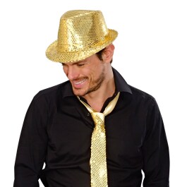 Pailletten Hut Party Trilby gold