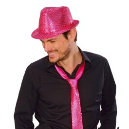 Pailletten Hut Party Trilby pink