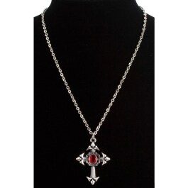 Gotische Kreuz Kette Kreuzkette mit Juwel