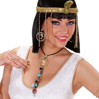Cleopatra Kette und Ohrringe Ägypten Schmuck Set gold
