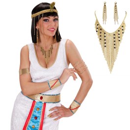 Ägypten Kette und Ohrringe Nofretete Schmuck Set gold