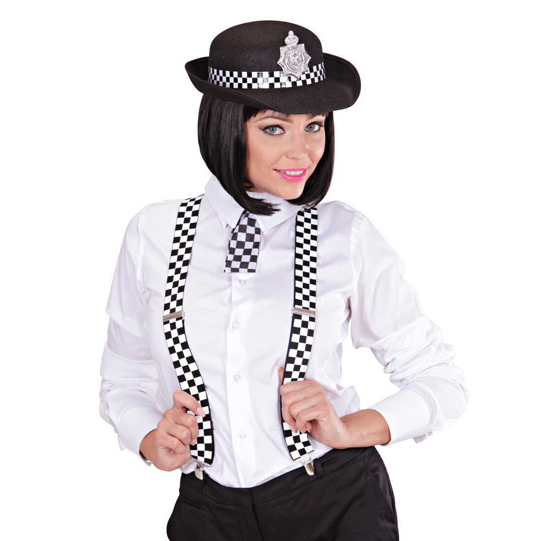 Produktbild von Retro Karierte Hosenträger Von Pickled Moon – Elastisch, Unisex, In Bunten Quadraten (Einheitsgröße)