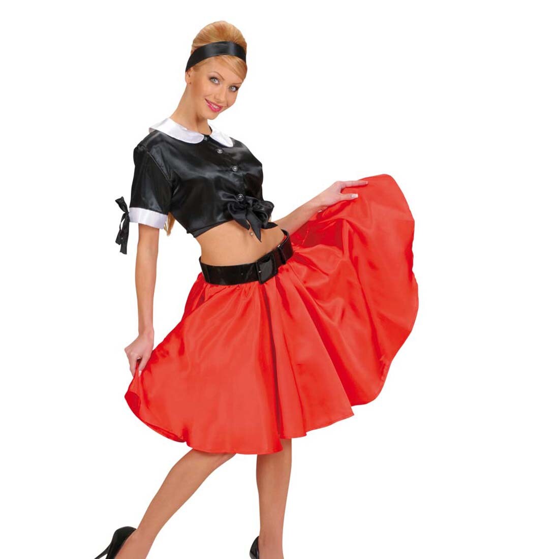 50er Jahre Rock Tellerrock mit Petticoat rot, 18,89