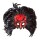 Venezianische Maske rot-schwarz Teufelsmaske mit Federn und Pailletten