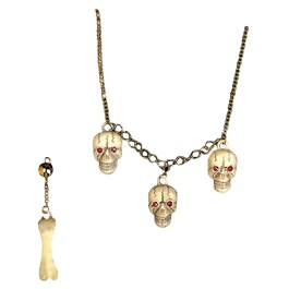 Totenkopf Schmuck Skull Halskette und Ohrring