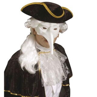 Venezianische Maske zum Bemalen Schnabelmaske weiß