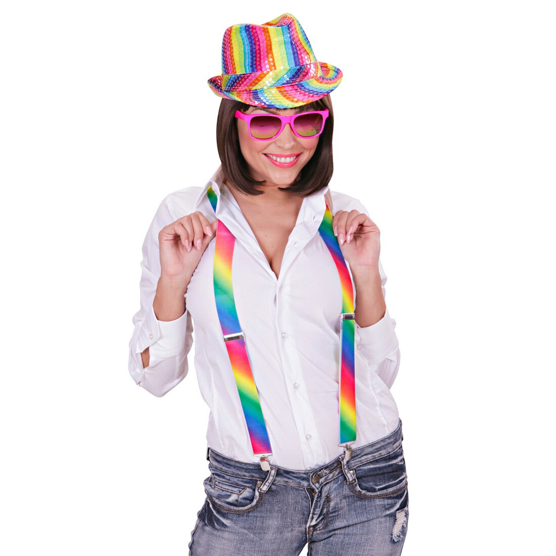Regenbogen Bäckermütze Für Erwachsene – Mit Pailletten Oder Glanzeffekt, Verstellbar, Für Pride, Partys & Kostüme