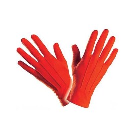 Kurze Handschuhe rot Clownhandschuhe mit Biesen