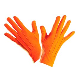 Clownhandschuhe Kurze Handschuhe orange mit Biesen