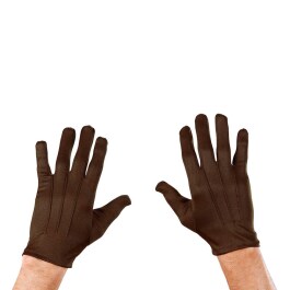 Kurze Handschuhe braun Zaubererhandschuhe mit Biesen