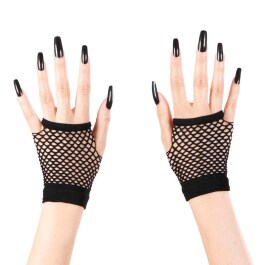 Fingerlose Handschuhe Netzhandschuhe schwarz