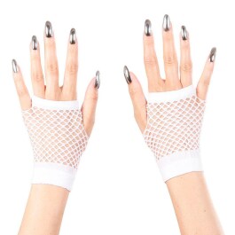 Netzhandschuhe wei&szlig; Handschuhe ohne Finger