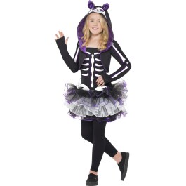 Halloween Katzenkostüm Katzen Skelett M 7 - 9 Jahre