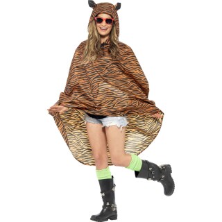 Tiger Kostüm Damen Tigerkostüm Poncho