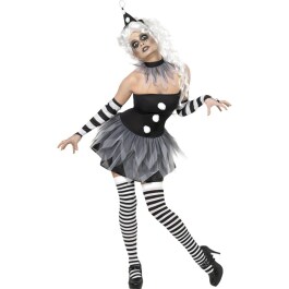 Pierrot Zombie Kostüm Damen Clownskostüm L 44/46