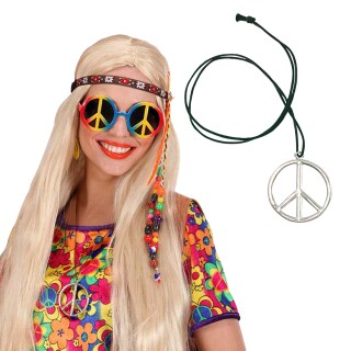 Hippie Accessoires Schmuck Medaillon Kette Metall