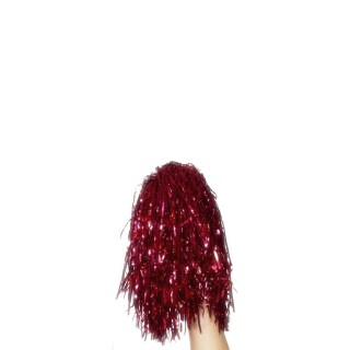 Pompons Cheerleader Kostüm Zubehör metallisch-rot