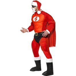Weihnachtsmann Kostüm Super Santa Muskelkostüm