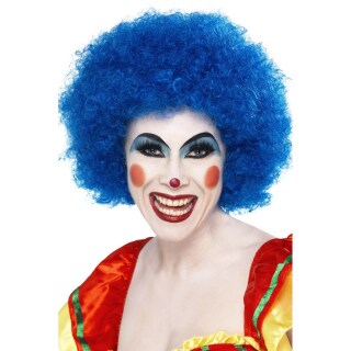 Clown Perücke Afroperücke blau