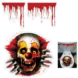 3 tlg. Halloween WC Sticker Toiletten Aufkleber Clown