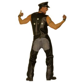 Rocker Kunst Leder Kostüm Biker Bikerkostüm XL