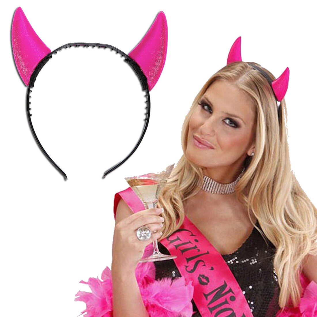 Teufelshörner Haarreif Rot - Devil Ears Kopfband Für Halloween & Karneval, 14,5x11,5 Cm