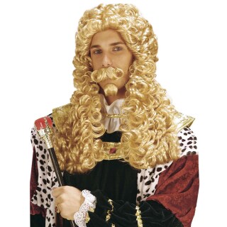 historische Herren Perücke Barock Zopfperücke blond Karneval Orl 