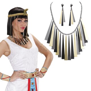 Ägyptischer Schmuck Cleopatra Kette und Ohrringe