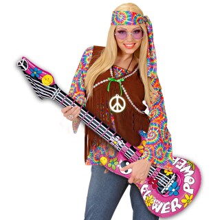 Aufblasbare Gitarre Deko Luftgitarre Hippie
