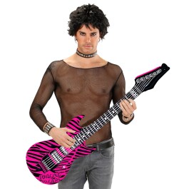 Deko Luftgitarre Aufblasbare Gitarre rosa Zebra